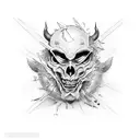 pain and suffering devil's work tattoo design idea