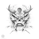 pain and suffering devil's work tattoo design idea