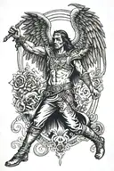 Arcangel Michael defeating tattoo design idea