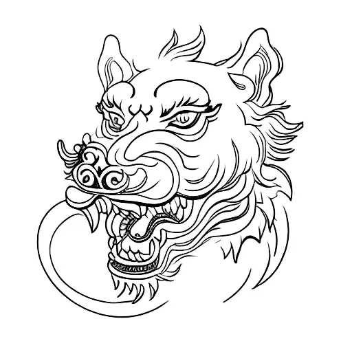 Foo Dog tattoo design idea