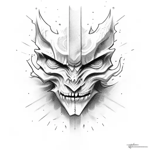 controlling the evil side of me tattoo design idea