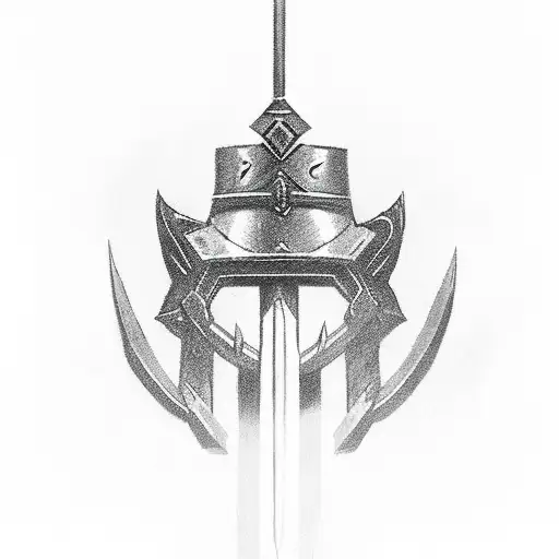 A crest mark of a lone warrior who has nobody else. He only seeks for animosity and strength. He doesn't seek for praise tattoo design idea