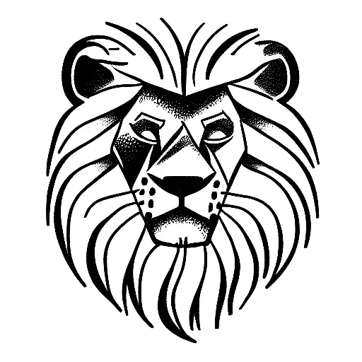 lion head with nailgun and money tattoo design idea