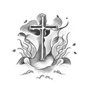 crosses with bible quote  tattoo design idea