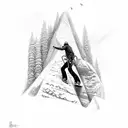 Rock climber and snowboarder tattoo design idea