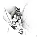 Rock climber and snowboarder tattoo design idea