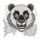 demonic panda face tattoo design idea