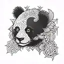 demonic panda face tattoo design idea