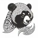 demonic panda face tattoo design idea