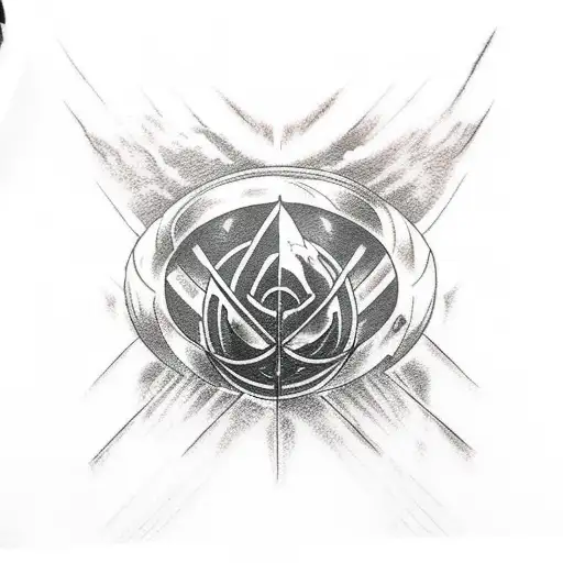 mass effect, attack on titan and lord of the rings mash tattoo design idea