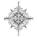  lion and compass tattoo design idea
