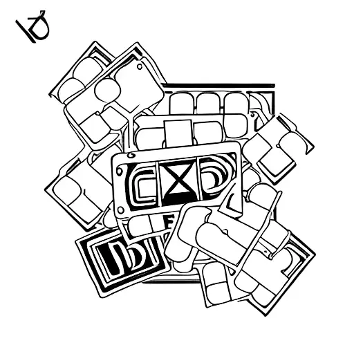 keyboard xda type keycap with F letter tattoo design idea