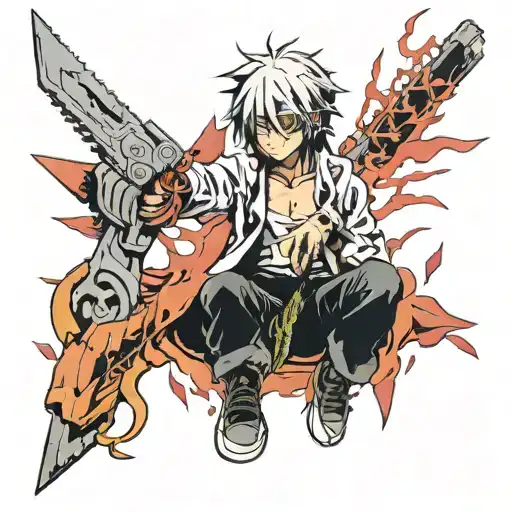 Neo trible, trible, Aki Hayakava from chainsaw man tattoo design idea