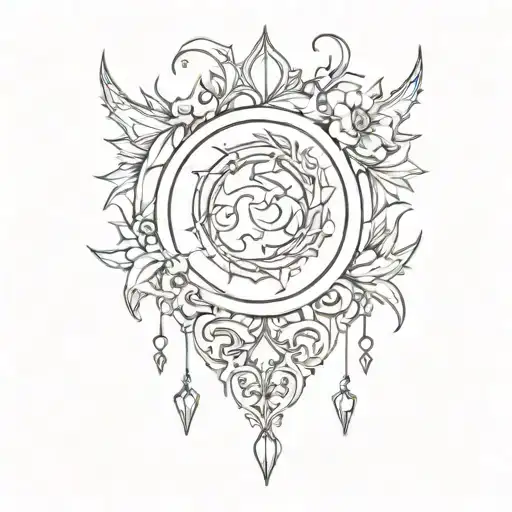 crescent transparent tattoo design idea