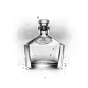 whiskey bottles, 5 bullets tattoo design idea