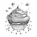 cupcake tattoo design idea