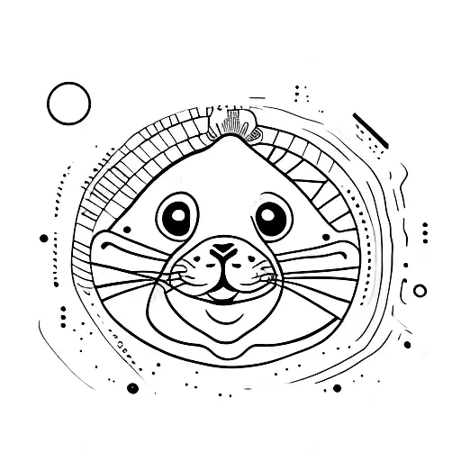 small cute seal tattoo design idea
