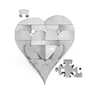 A heart-shaped puzzle piece with the word 'father' and the child's name tattoo design idea