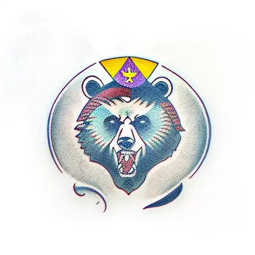 a russian bear  tattoo design idea