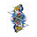 jack playing card with themes of woodworking, cooking, and automotive tattoo design idea