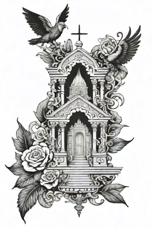 biblical theme, but not temples tattoo design idea