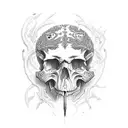 skull with worms tattoo design idea