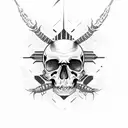 skull with worms tattoo design idea