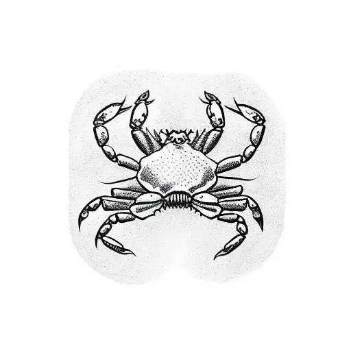 crab pulling muscle from an arm inside a circle tattoo design idea