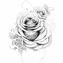 butterflies, snakes, and roses. with the words tijn lak tattoo design idea