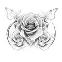 butterflies, snakes, and roses. with the words tijn lak tattoo design idea