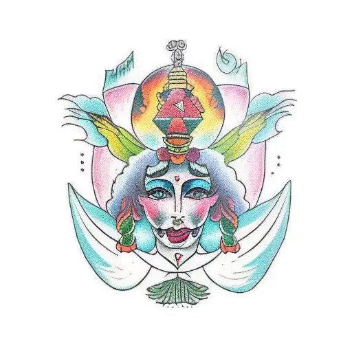 pachamama goddess and viracocha god tattoo design idea
