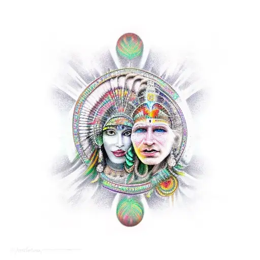 pachamama goddess and viracocha god tattoo design idea