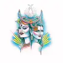 pachamama goddess and viracocha god tattoo design idea