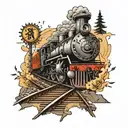 train tracks tattoo design idea