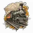 train tracks tattoo design idea