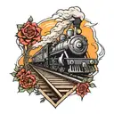 train tracks tattoo design idea