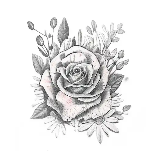 floral ancient greece tattoo design idea