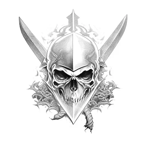 sword, skulls, engraving, frostmourne tattoo design idea