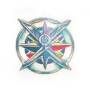 mark of the doom slayer on upper back tattoo design idea