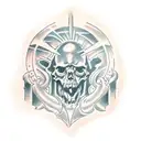 mark of the doom slayer on upper back tattoo design idea