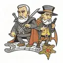 count dooku figting patrick star tattoo design idea