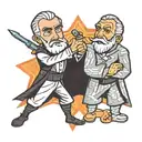 count dooku figting patrick star tattoo design idea