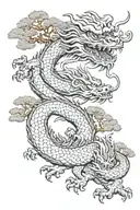 japanese dragon and pine tree tattoo design idea