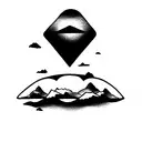 gorillaz floating island tattoo design idea