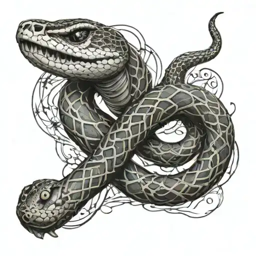 half sleeve tattoo featuring a snake wrapped around arm with Nordic symbols in the design tattoo design idea