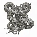 Combine Nordic runes with a detailed snake design intertwined with Viking symbols tattoo design idea