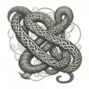 Combine Nordic runes with a detailed snake design intertwined with Viking symbols tattoo design idea