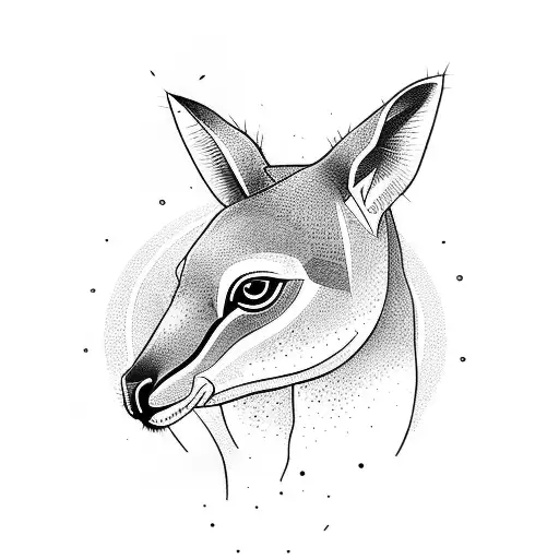 Kangaroo in a tribal body tattoo design idea