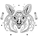 Kangaroo in a tribal body tattoo design idea