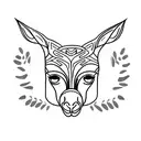 Kangaroo in a tribal body tattoo design idea